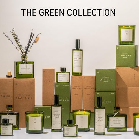 Craft & Kin green collection diffuser blends with nature-inspired interiors
