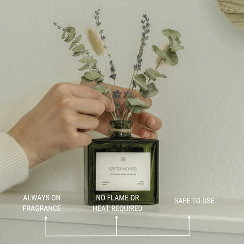 Craft and Kin reed sticks help evenly diffuse soothing aroma.
