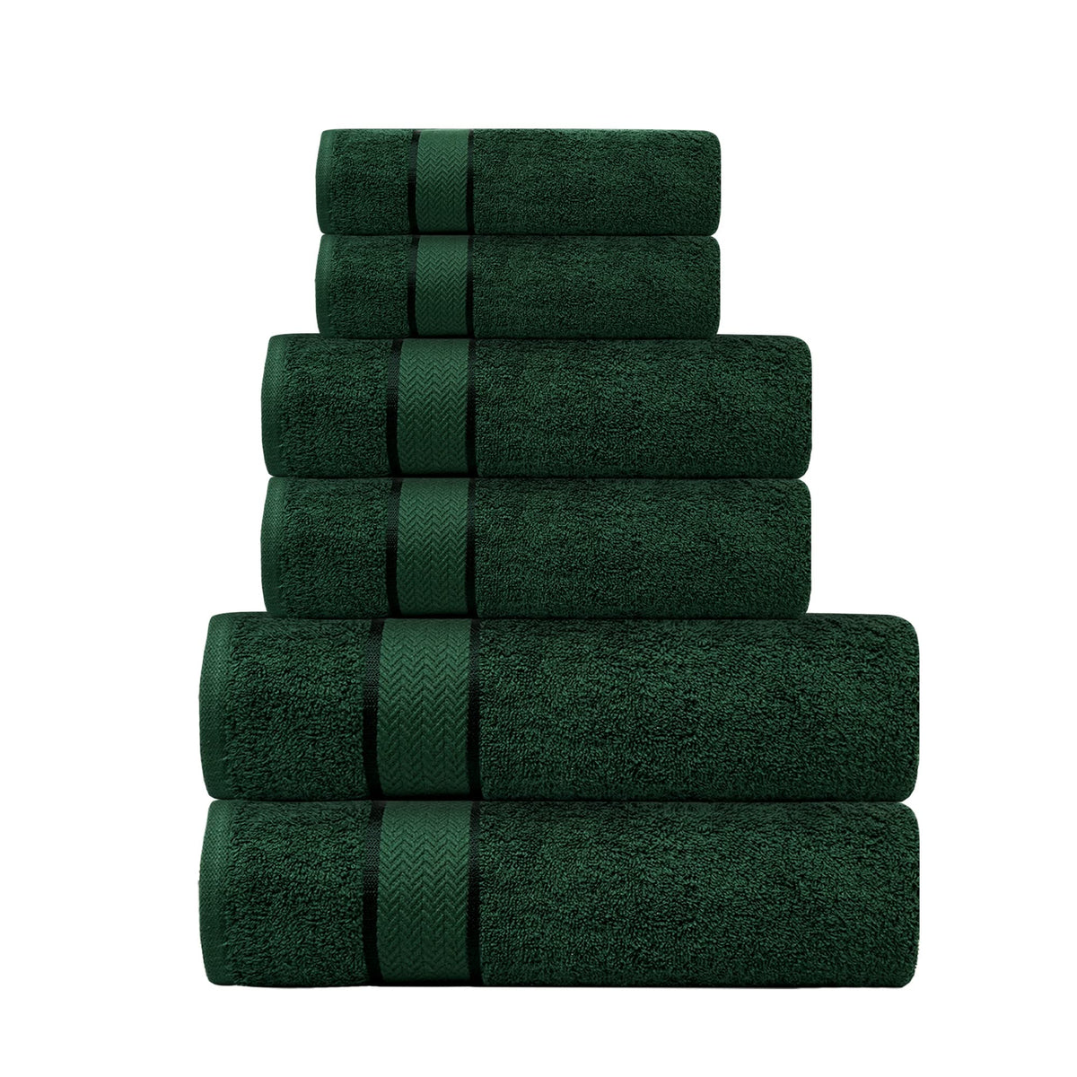 CraftBerry luxury bath towels set in dark green, 27x54, highly absorbent and plush.