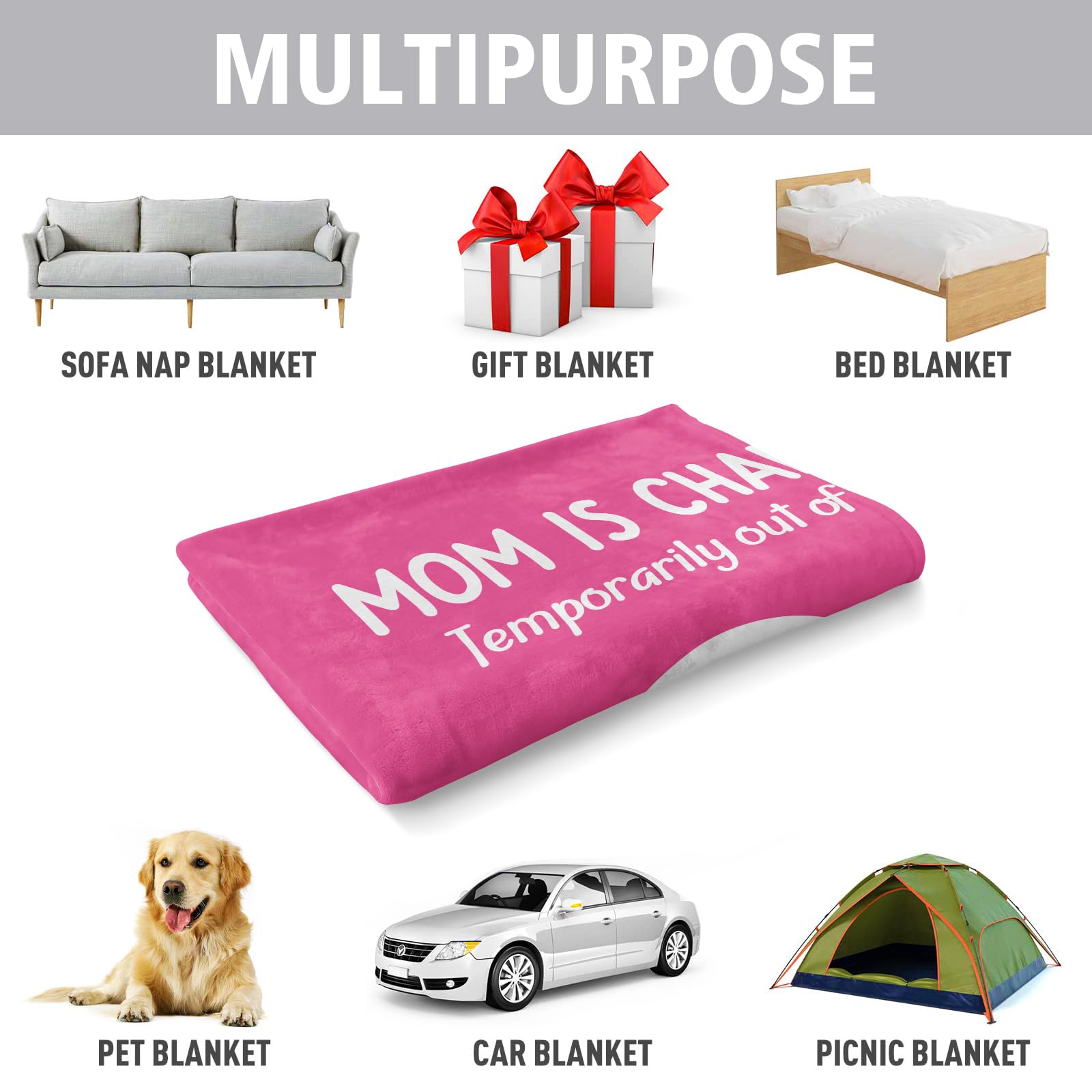 Craftique Mom's Charging Blanket in car — portable warmth on trips