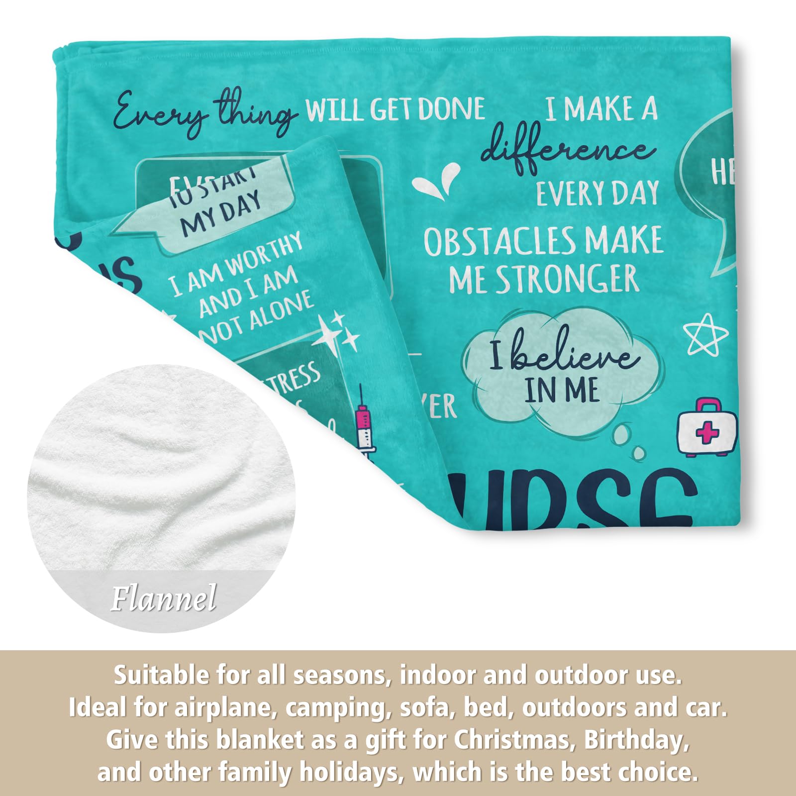 Craftique nurse appreciation gift foldable blanket for warmth and comfort