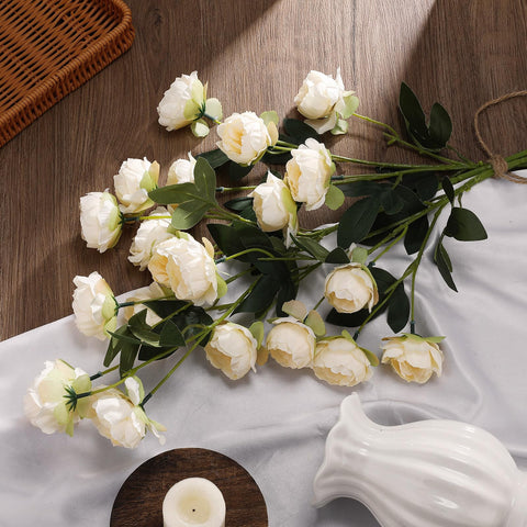 Craftsatin beige peonies suit farmhouse decor with warm, inviting tones.