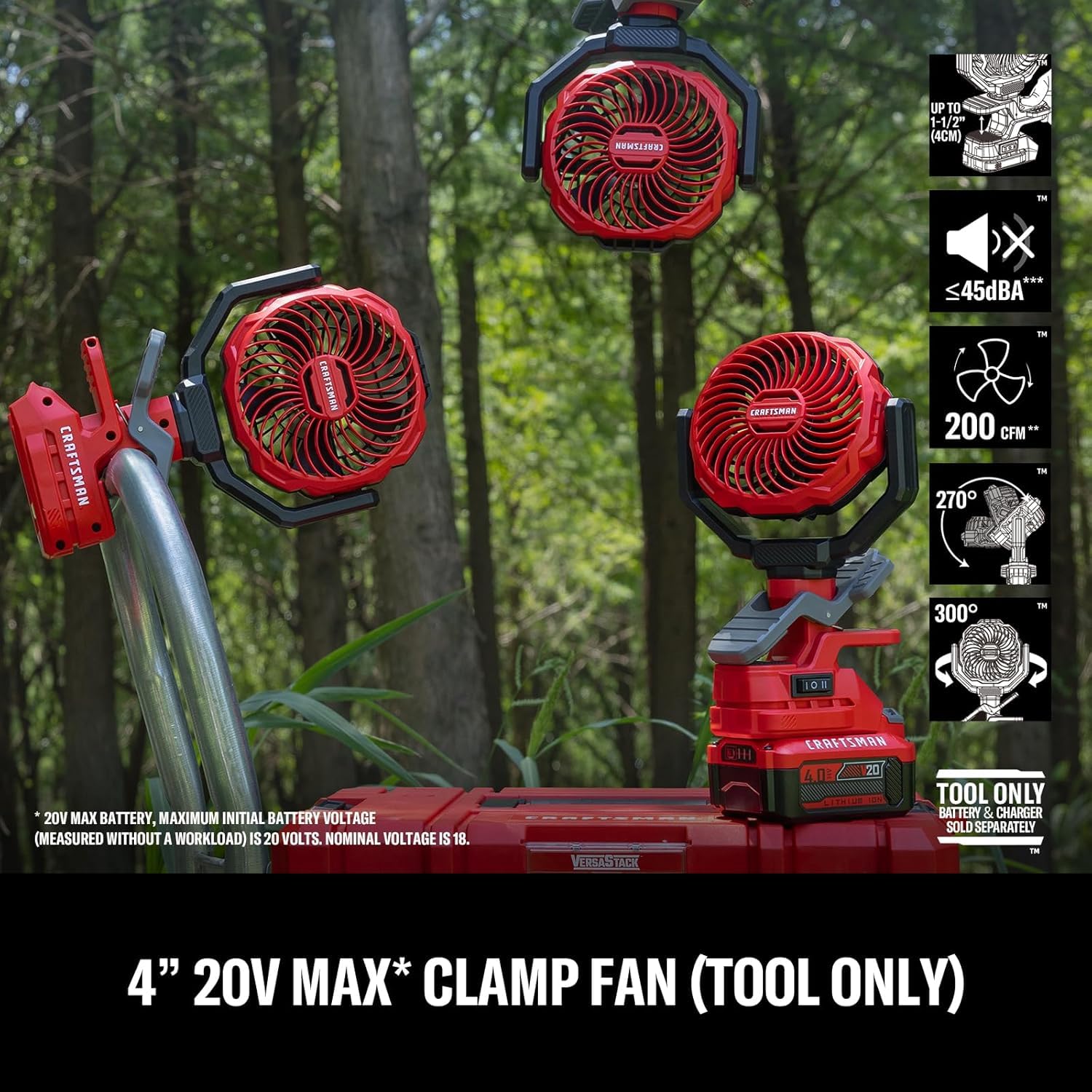 CRAFTSMAN clip-on fan with sponge pad protects surfaces