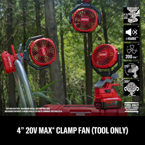 CRAFTSMAN clip-on fan with sponge pad protects surfaces
