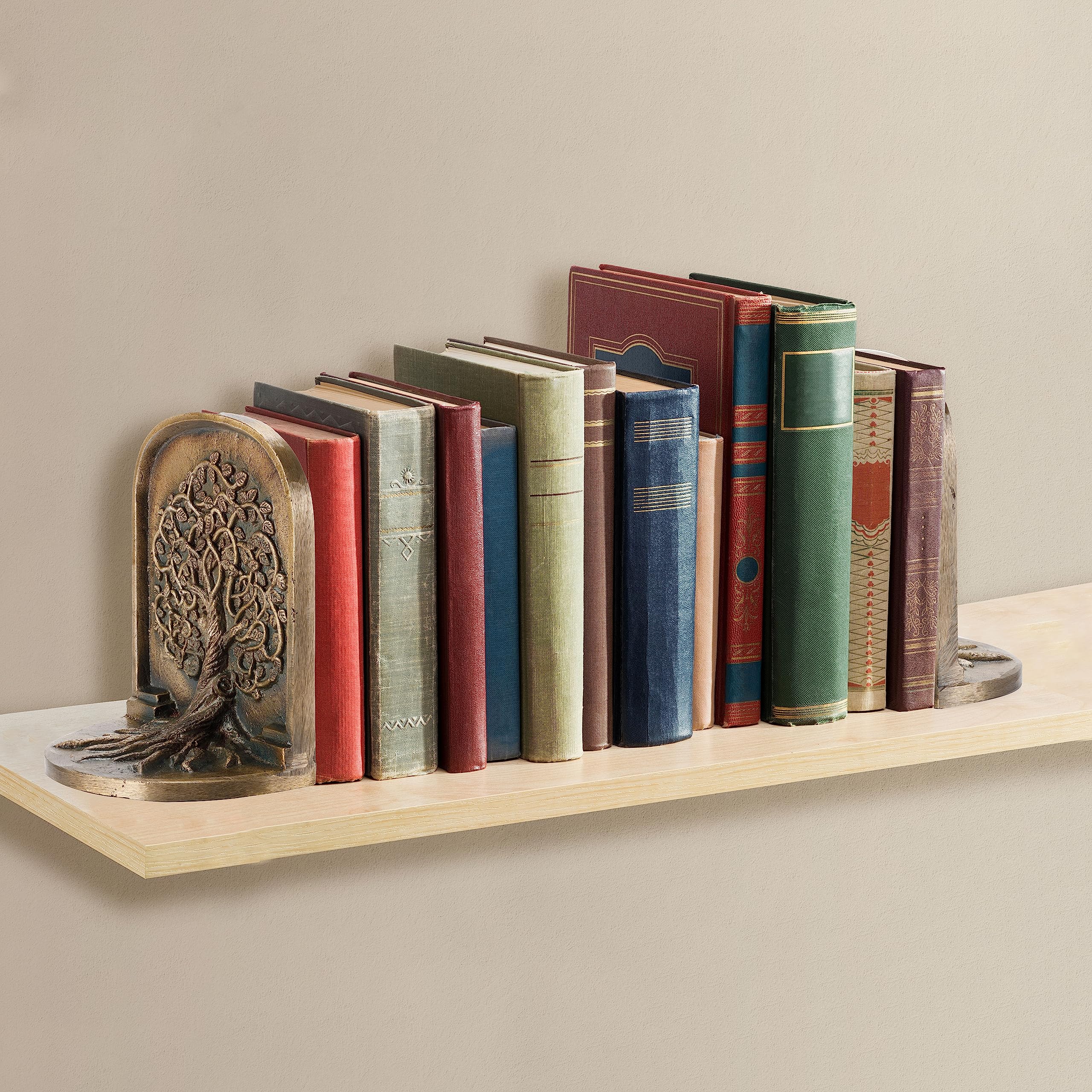 Solid cast iron construction of Craftsman Road bookends in detail