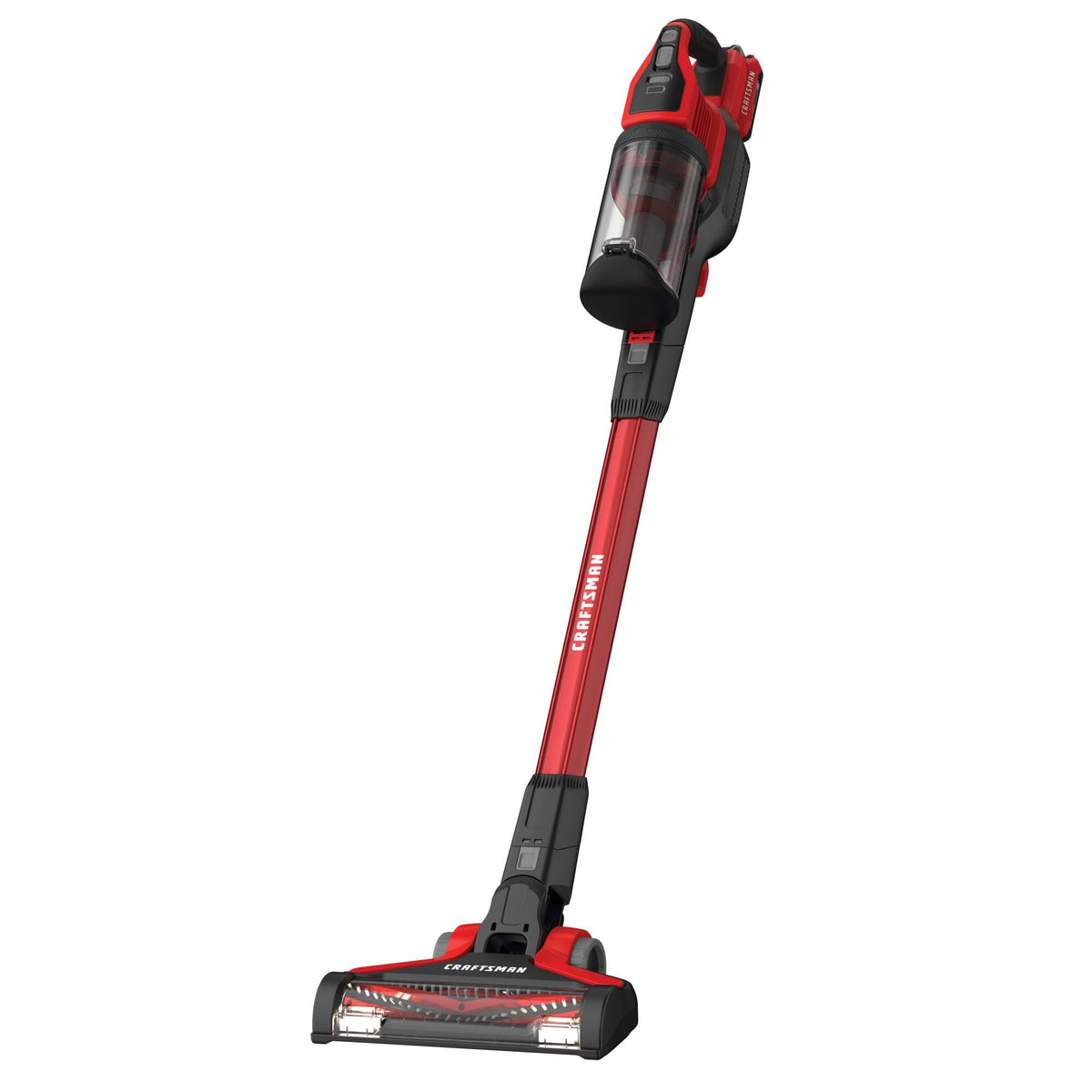 CRAFTSMAN V20 cordless stick vacuum kit front view showing portable cleaning power for easy quick cleans.