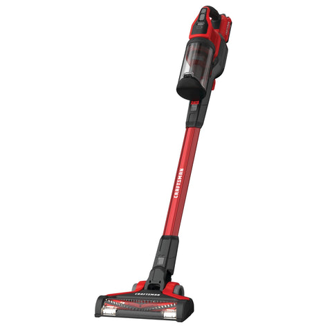 CRAFTSMAN V20 cordless stick vacuum kit front view showing portable cleaning power for easy quick cleans.
