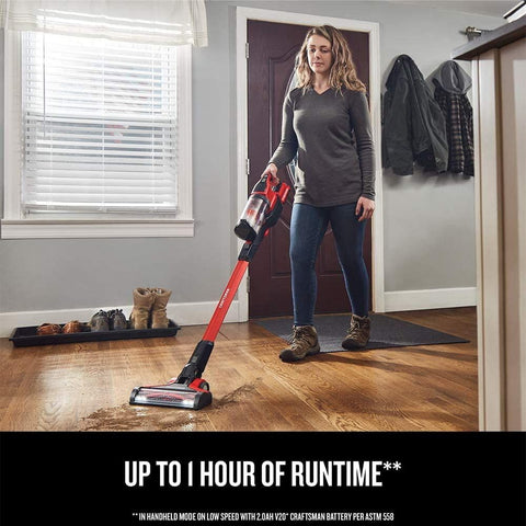 CRAFTSMAN V20 floorhead with wide cleaning path covers more area in fewer passes.