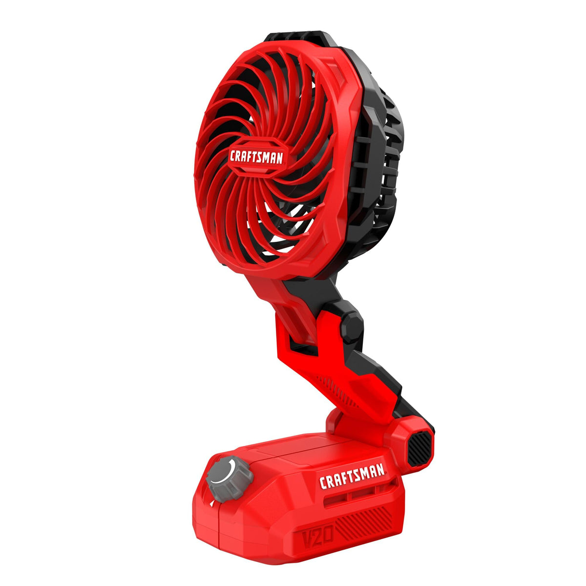CRAFTSMAN V20 Personal Fan front view folded for portable cooling on the go