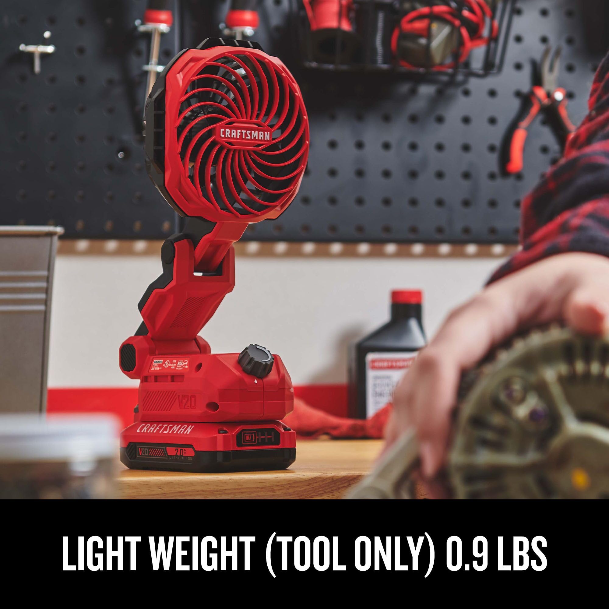 CRAFTSMAN V20 Personal Fan lightweight design for comfortable handling