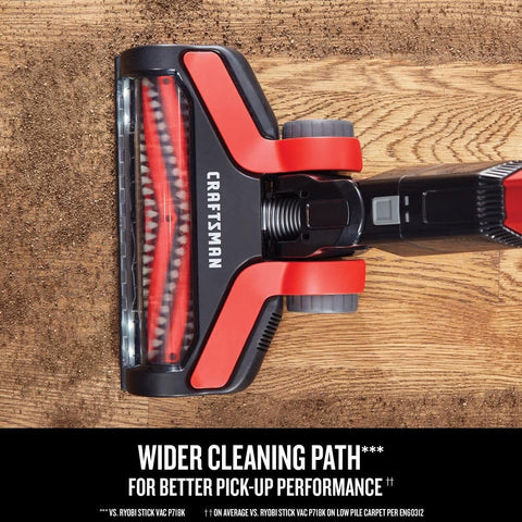 CRAFTSMAN V20 self-standing design keeps the vacuum upright for easy storage.