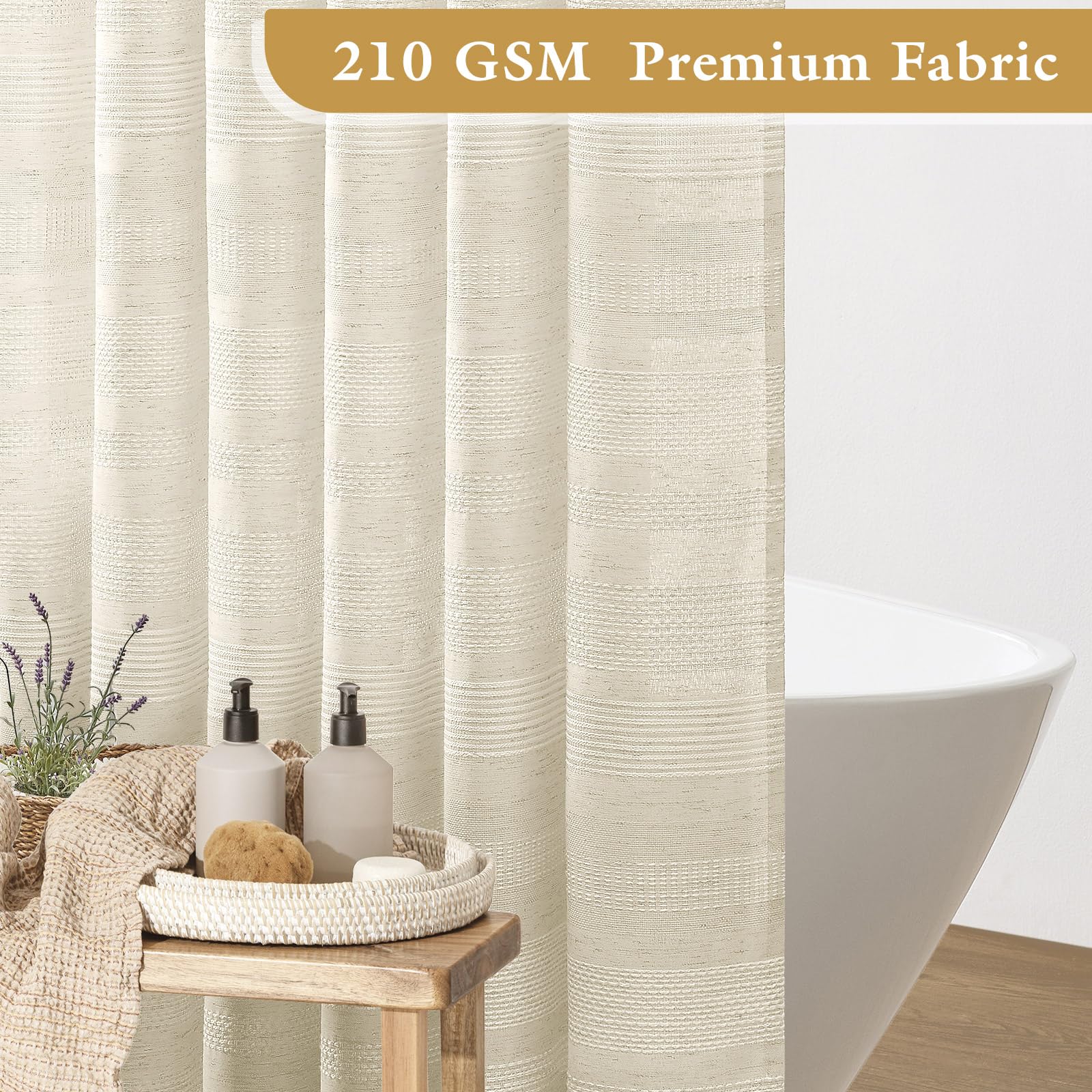 Craidlela privacy-light-filtering curtain provides soft, hazy bathroom light