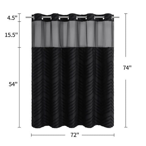 Craidlela machine-washable curtain suitable for standard tub/shower use.