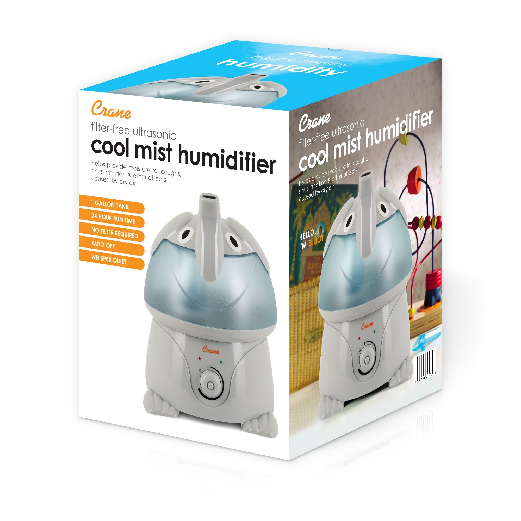Crane compact nursery humidifier fits small spaces while improving comfort