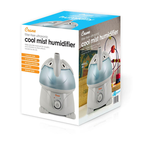 Crane compact nursery humidifier fits small spaces while improving comfort