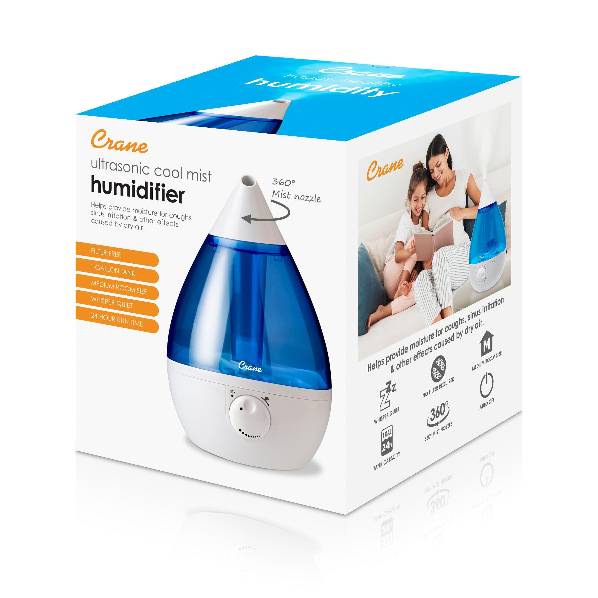 Crane Drop bedside setup for quiet night-time comfort.