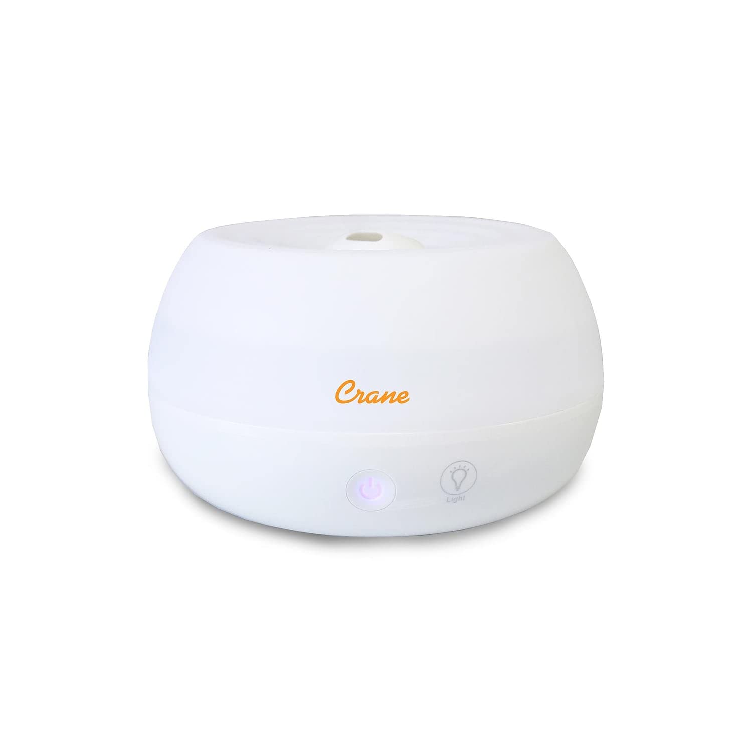 Crane portable ultrasonic travel humidifier aroma diffuser in white for compact spaces.