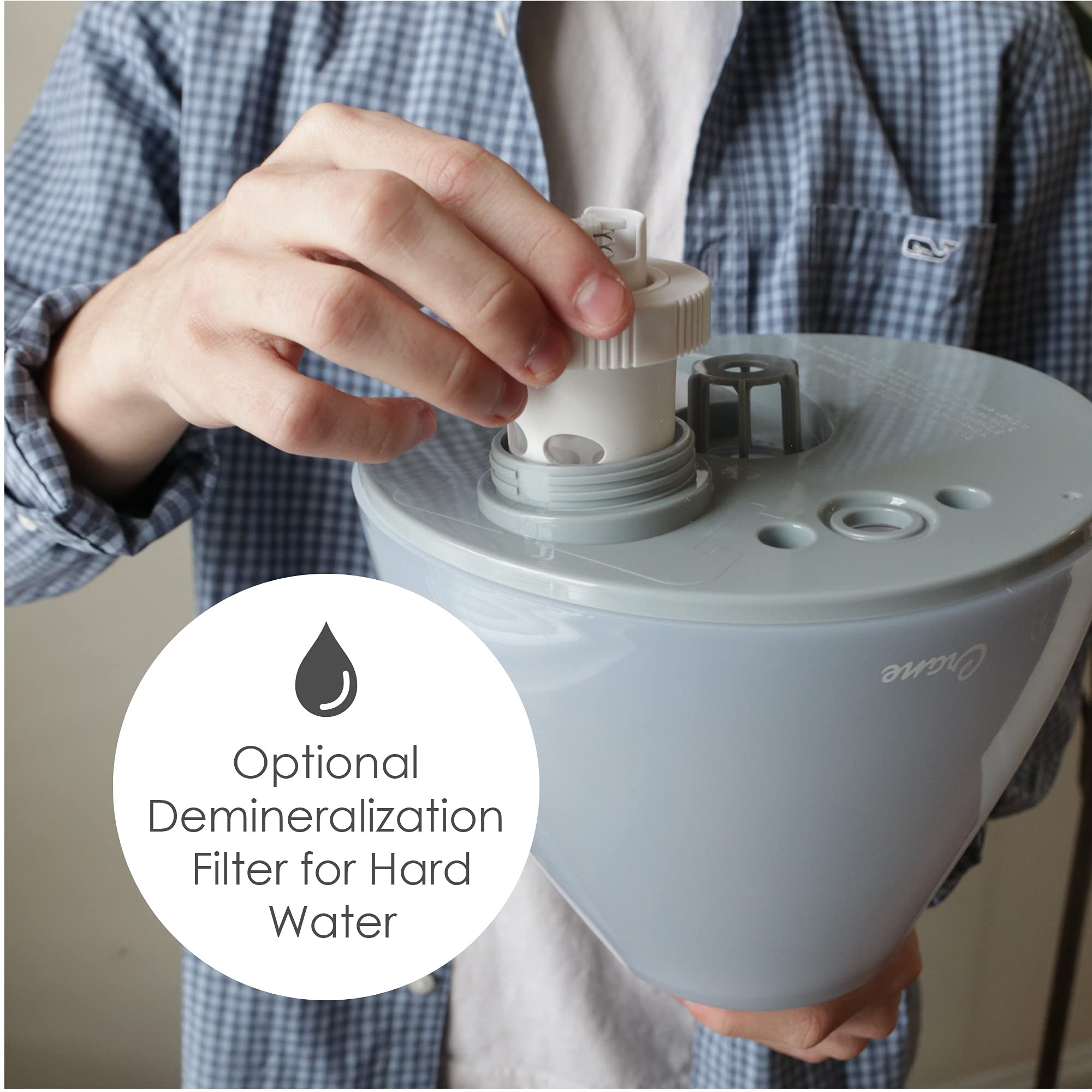 Crane Ultrasonic Cool Mist Humidifier supporting plant care with adjustable humidity