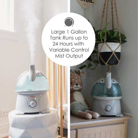 Crane ultrasonic cool-mist system provides whisper-quiet humidity all night