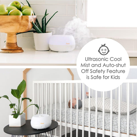 Crane whisper-quiet humidifier ideal for babies and nurseries.