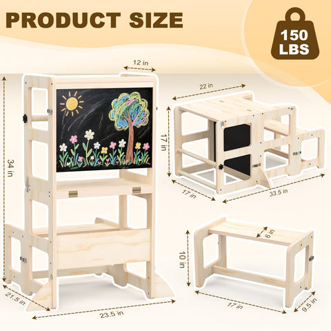 Cravenook toddler step stool anti-slip base ensures stability during activities.