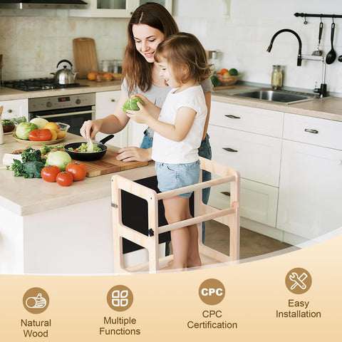 Cravenook toddler step stool side view showing stable base and grip.