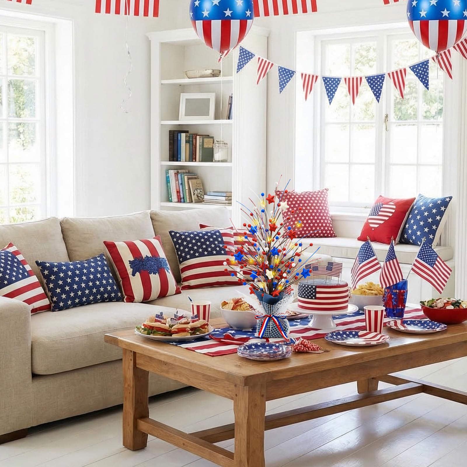 CRCZK independence day centerpiece with stars and berries for celebrations
