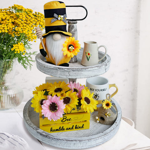 CRCZK mini bee wood crate adds rustic charm to tier trays