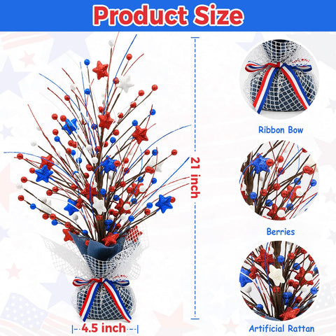 CRCZK patriotic table decor with LED lights adds warm festive ambience