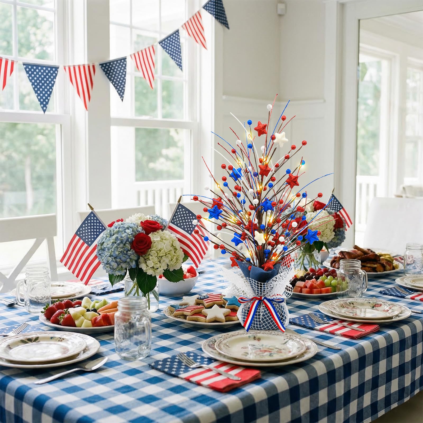 CRCZK rustic farmhouse rattan tree brings Americana charm to any room