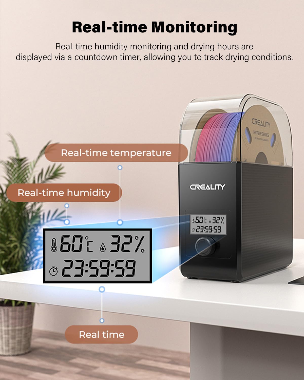 Creality Filament Dryer Box Pro 2.0 1kg capacity for longer prints