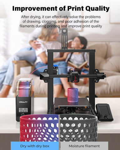 Creality Filament Dryer Box Pro 2.0 two-rollers design enabling printing while drying