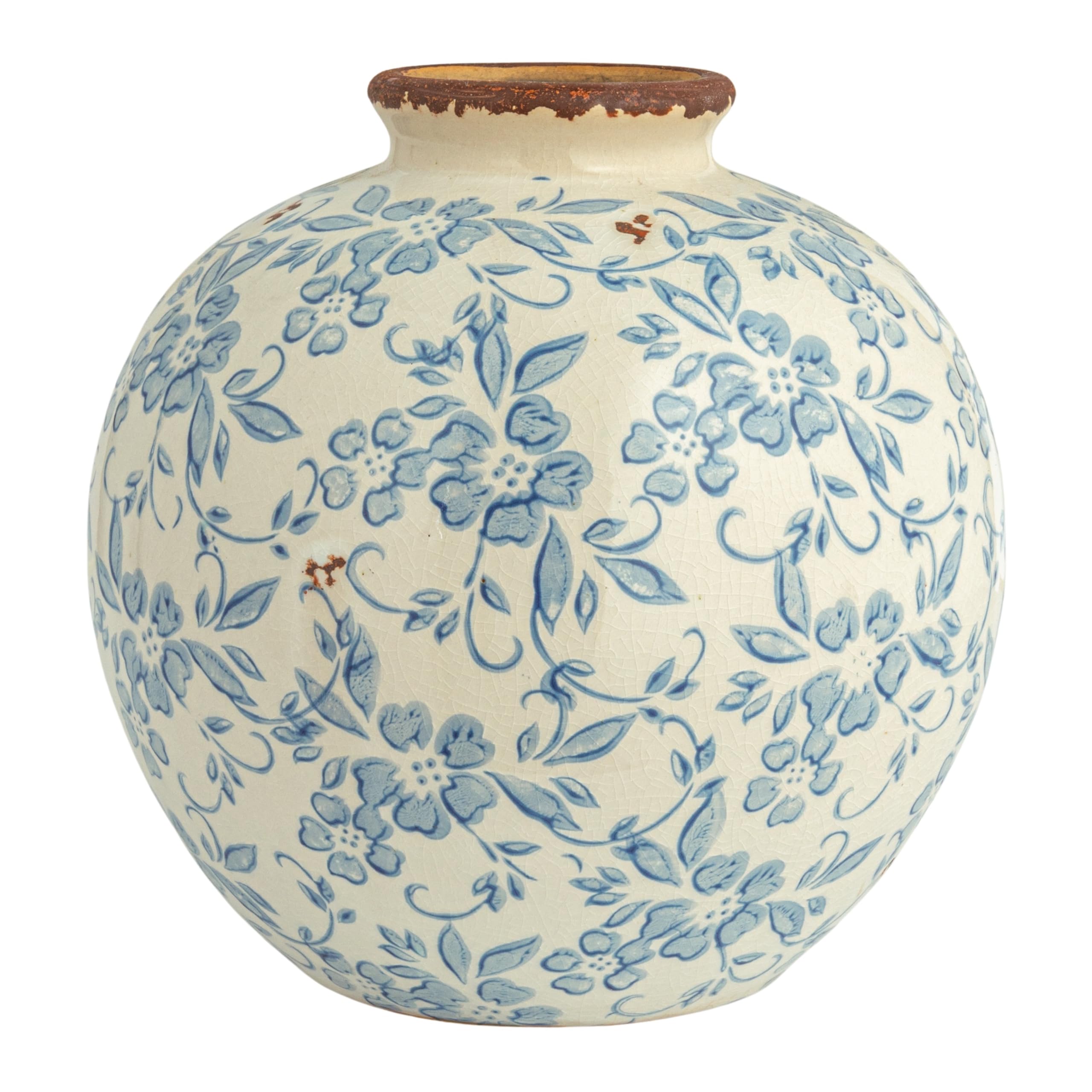 Creative Co-Op DF2720 8-inch vase provides balanced dimensions for centerpieces.