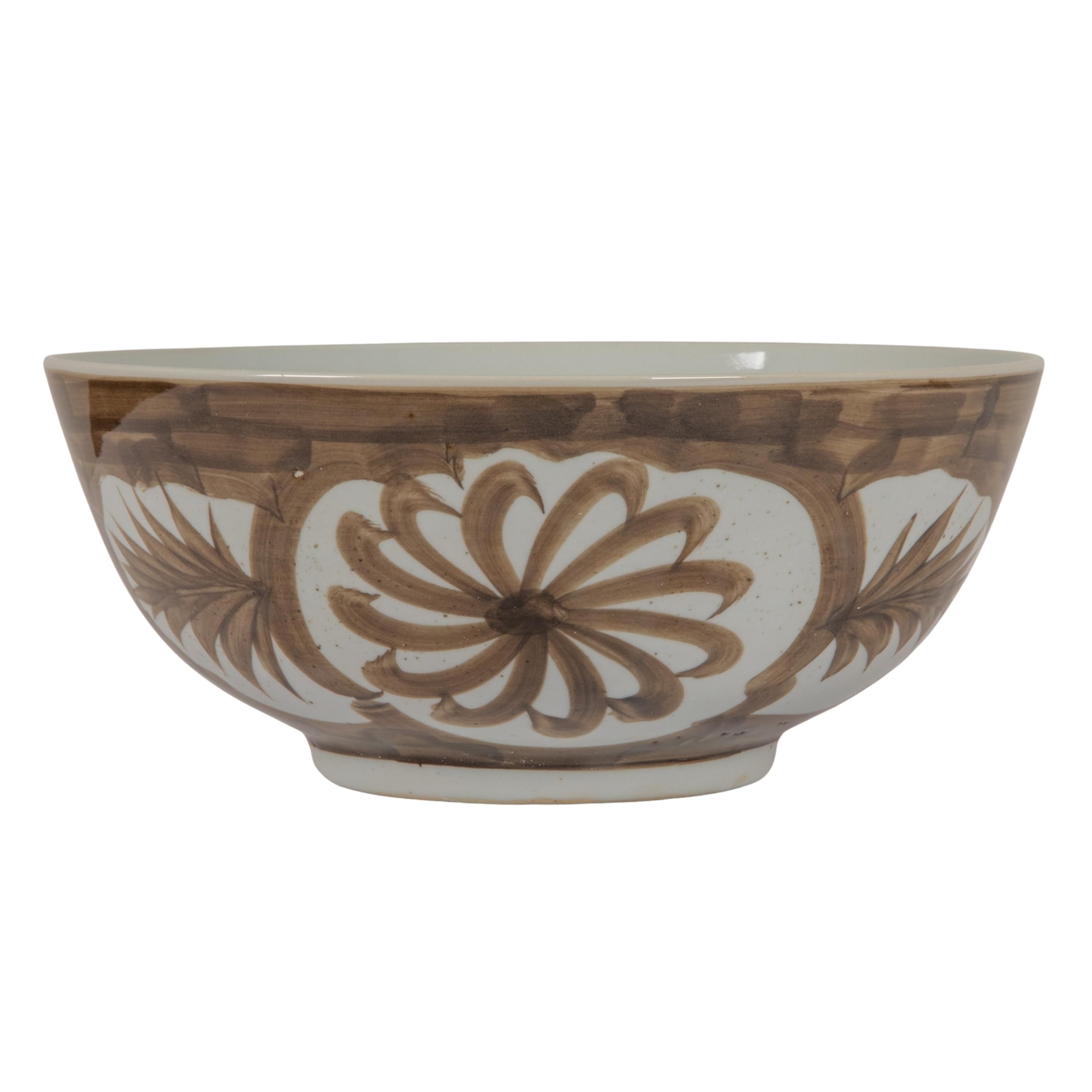 Creative Co-Op hand-painted bowl showing artisanal craftsmanship and floral detail
