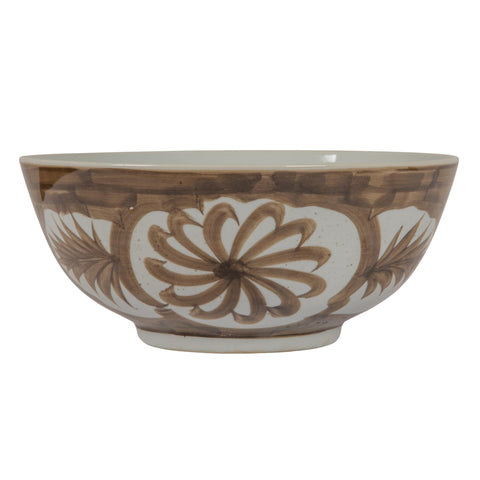 Creative Co-Op hand-painted bowl showing artisanal craftsmanship and floral detail
