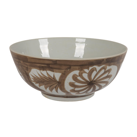Creative Co-Op hand-painted stoneware bowl with watercolor florals for elegant table display