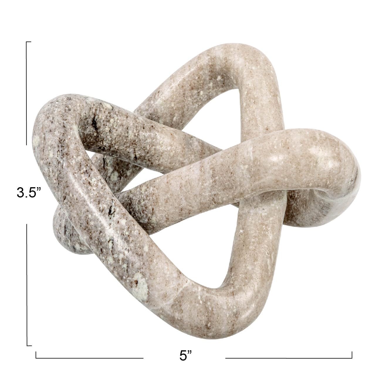 Creative Co-Op beige marble link knot displayed on shelf elevates space