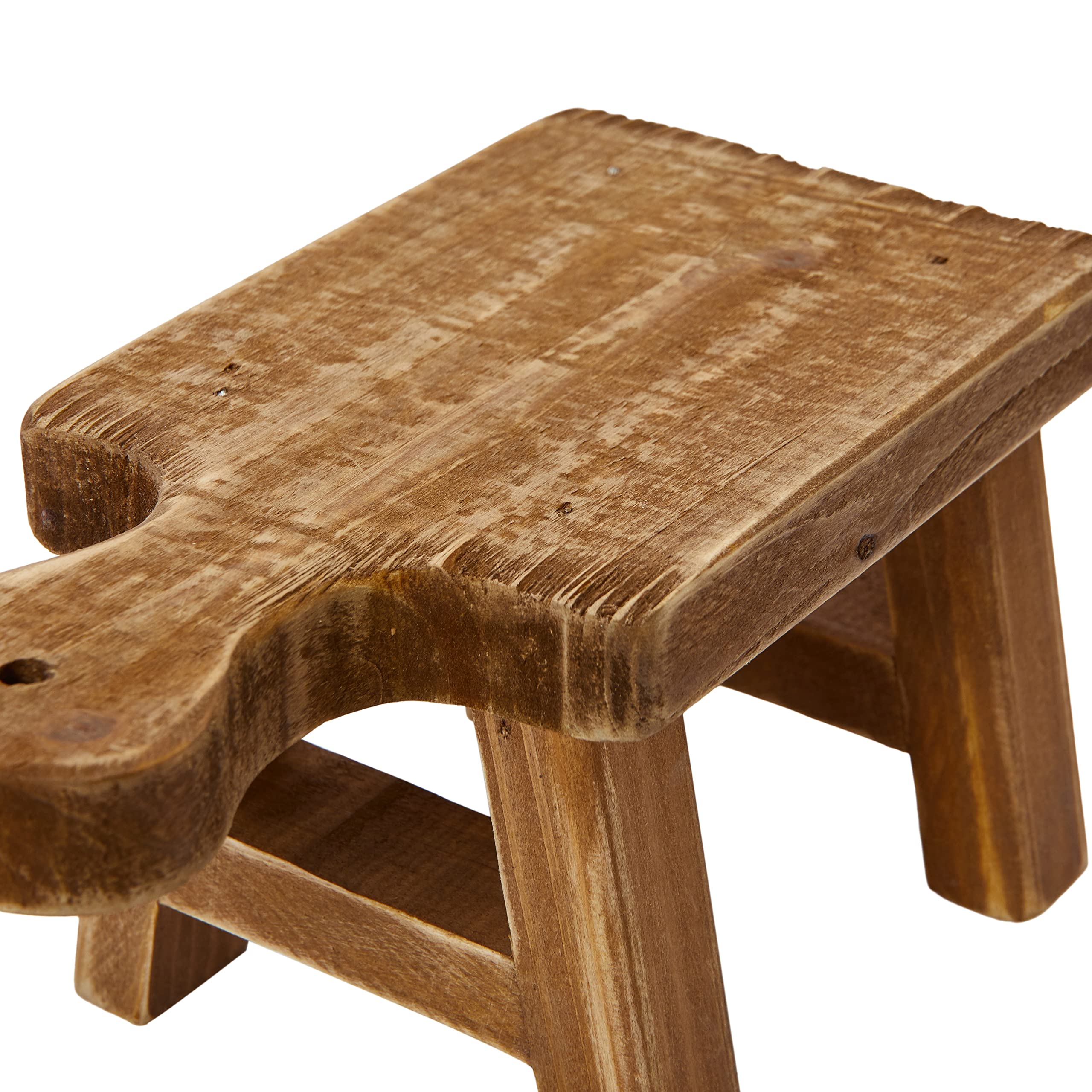 Creative Co-Op rustic-textured pedestal adds character to a display vignette.