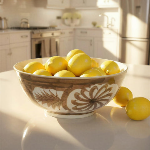 Creative Co-Op stoneware bowl with terra-cotta finish adding warm decor to space