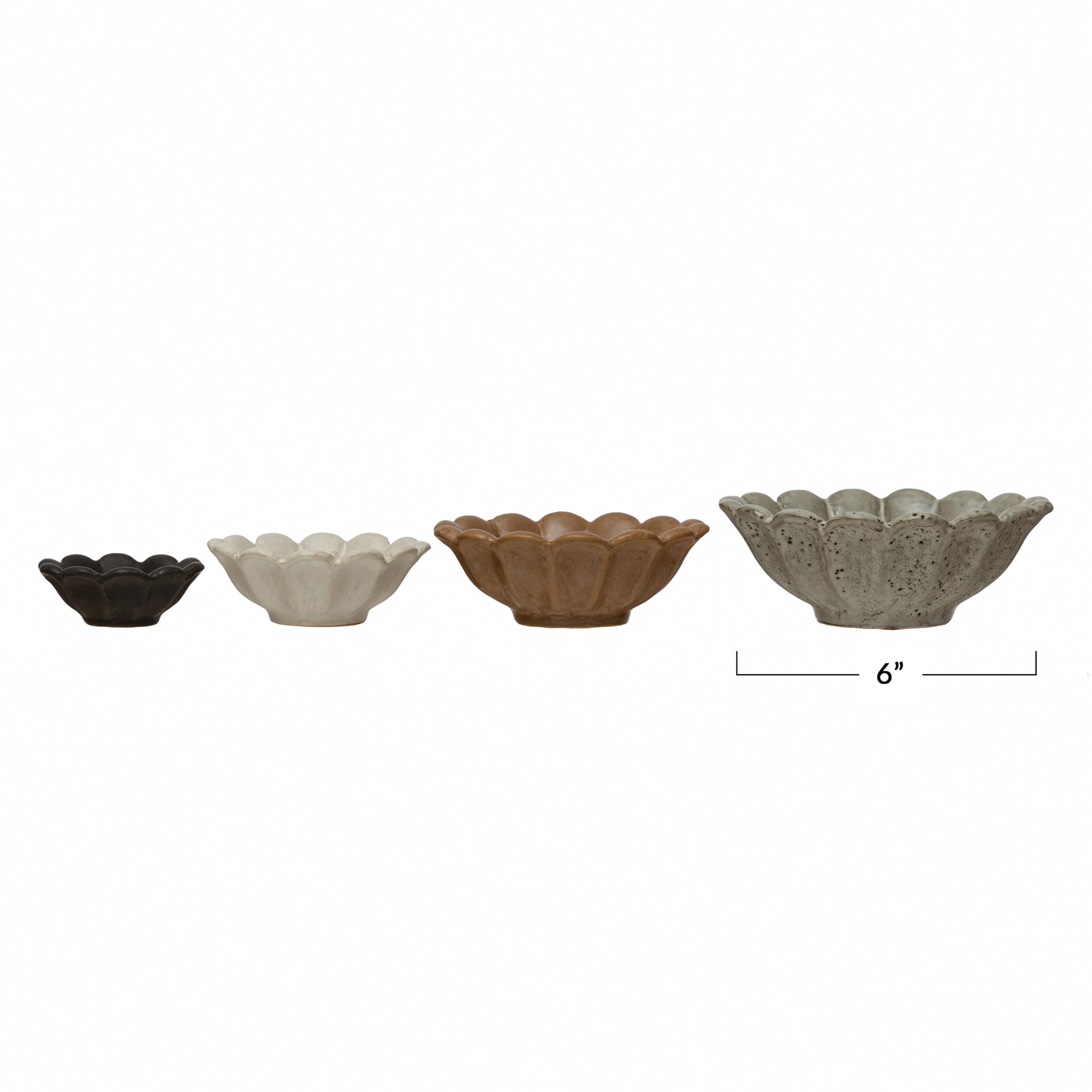 Creative Co-Op 5-inch flower bowl with neutral glaze for stylish décor display.