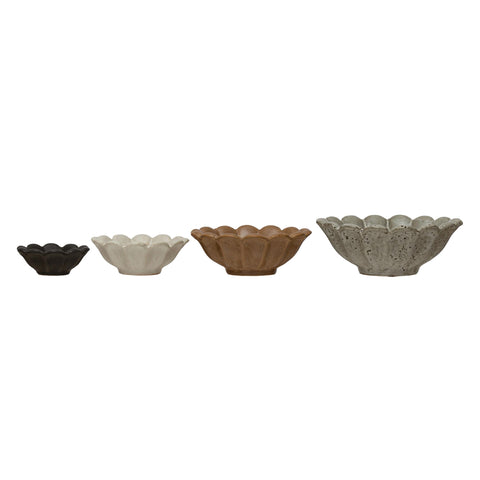 Creative Co-Op 6-inch stoneware flower bowl for keys and jewelry organization.