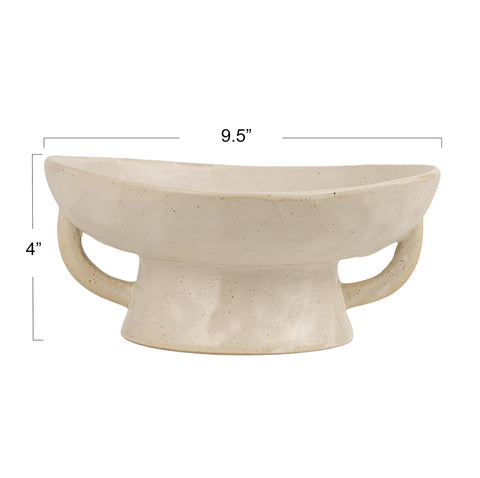 Creative Co-Op white reactive glaze bowl with unique glaze variation