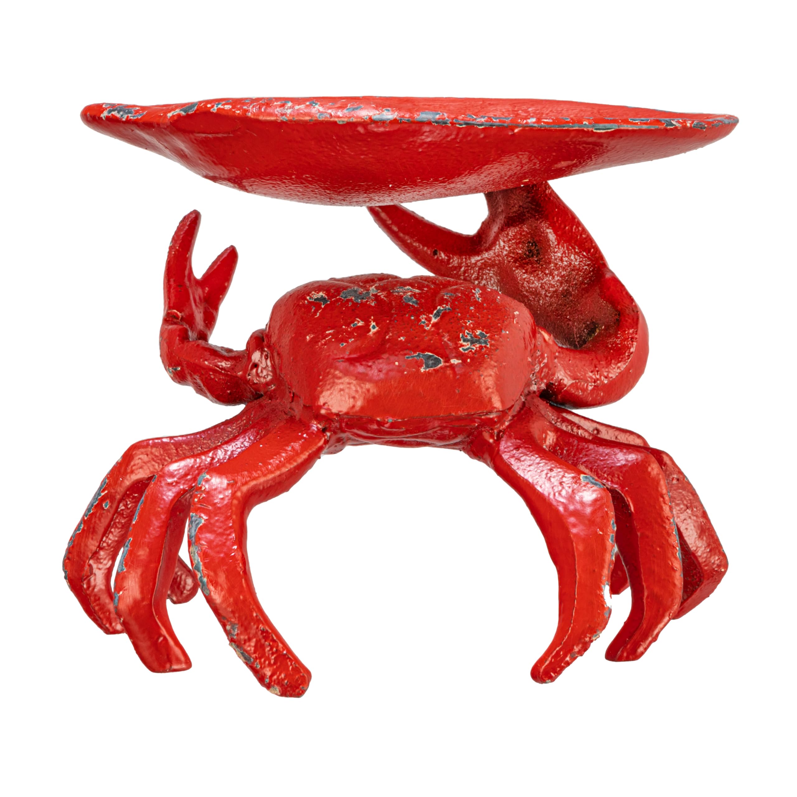 Creative Co-Op crab dish near a sink holds small items nearby