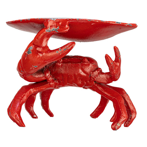 Creative Co-Op crab dish on a desk for keys and small items