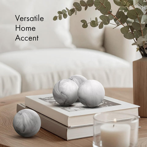 Creative Scents small 2in black-white balls arranged in a glass bowl.