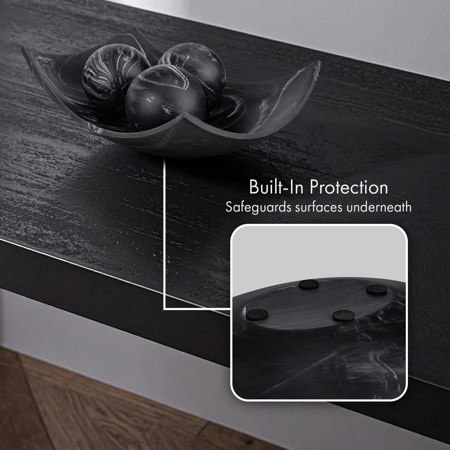 Creative Scents black marble look finish complements modern home decor.
