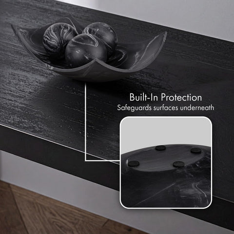 Creative Scents black marble look finish complements modern home decor.