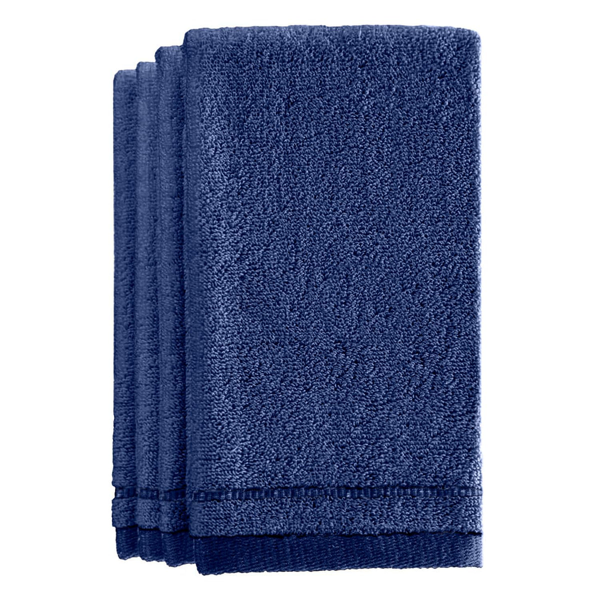Creative Scents cotton fingertip towels in navy blue, 4-pack, soft and highly absorbent for quick drying.
