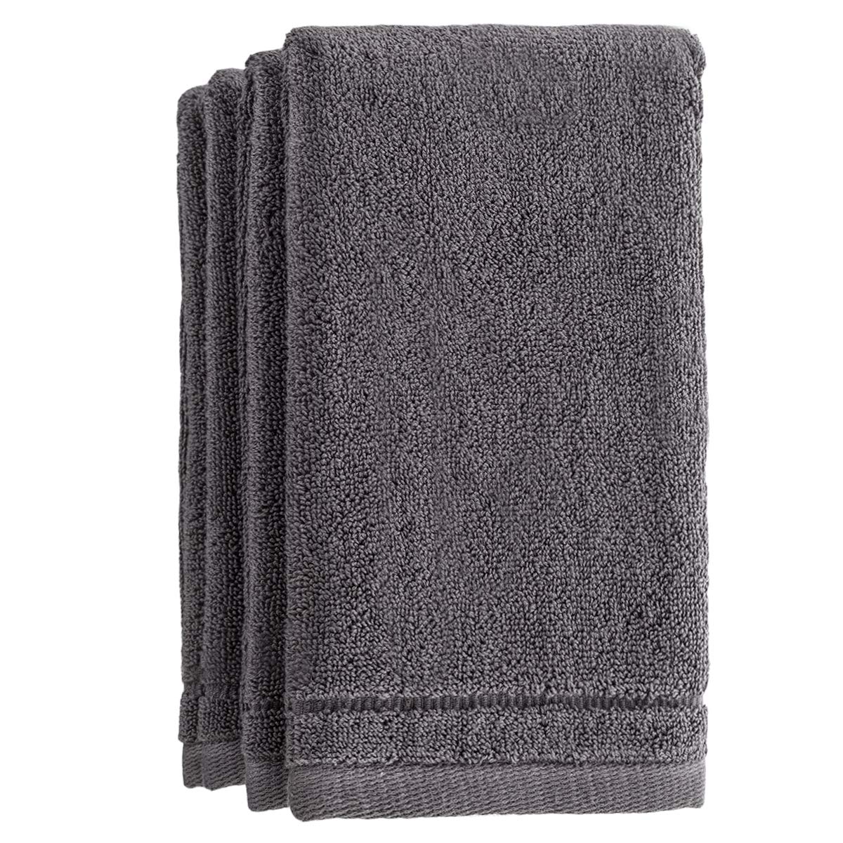 Creative Scents cotton fingertip towels in grey offer soft, quick-drying hand drying for any bathroom.