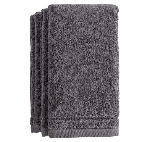 Creative Scents cotton fingertip towels in grey offer soft, quick-drying hand drying for any bathroom.